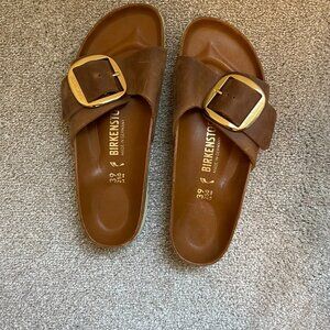 Birkenstock Madrid Big Buckle Oiled Leather Sandal Size 39